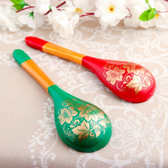 Ложка «Золотая кудрина», салатная, 6×21
