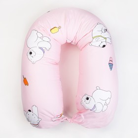 Подушка для беременных, 25х170 см, бязь, чехол на молнии, файбер, цвет розовый МИКС