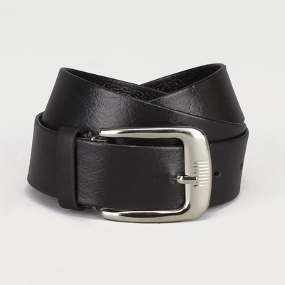 Men's belt, width 3.5 cm, screw, metal buckle, color black