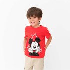 Футболка детская Disney "Микки Маус", рост 98-104 (30), красный - фото 8691916