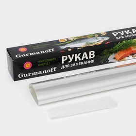 Рукав для запекания XXL Gurmanoff, 38 см × 7 м,, 14 мкм, с клипсами