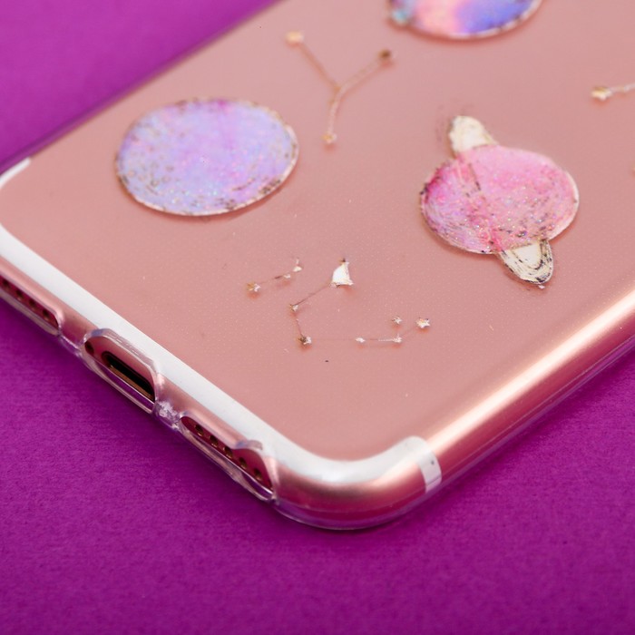 Чехол для телефона iPhone 6, 6S, 7 с эпоксидными элементами «Космос», 6.5 × 14 см