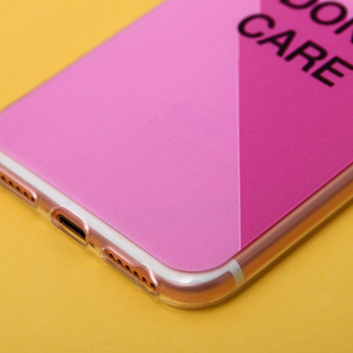 Чехол для телефона iPhone 7 с рельефным нанесением I don`t care, 6.5 × 14 см