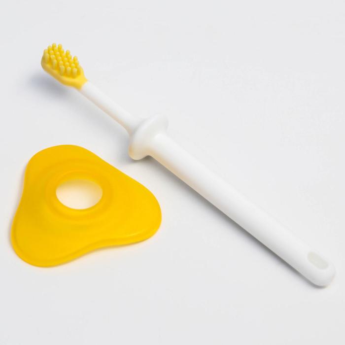 Зубная щётка, силикон, с ограничителем для безопасности, цвет МИКС