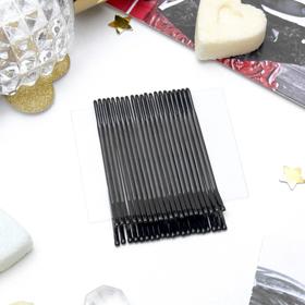 Invisible hair "Classic" (set 24 pieces) 5 cm smooth black