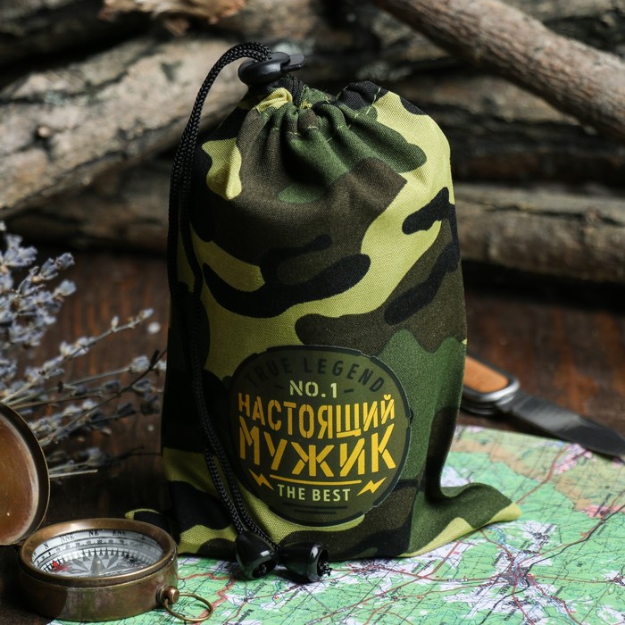 Стакан граненый в мешочке "Настоящий мужик", 250 мл