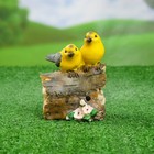 Садовая фигура "Птички на бревне" со звуком 7*9*12 см Садовая фигура "Птички на бревне" со звуком 7*9*12 см