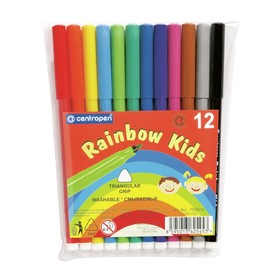 Фломастеры 12 цветов, Centropen Rainbow Kids 7550/12, пластиковая упаковка 4178072