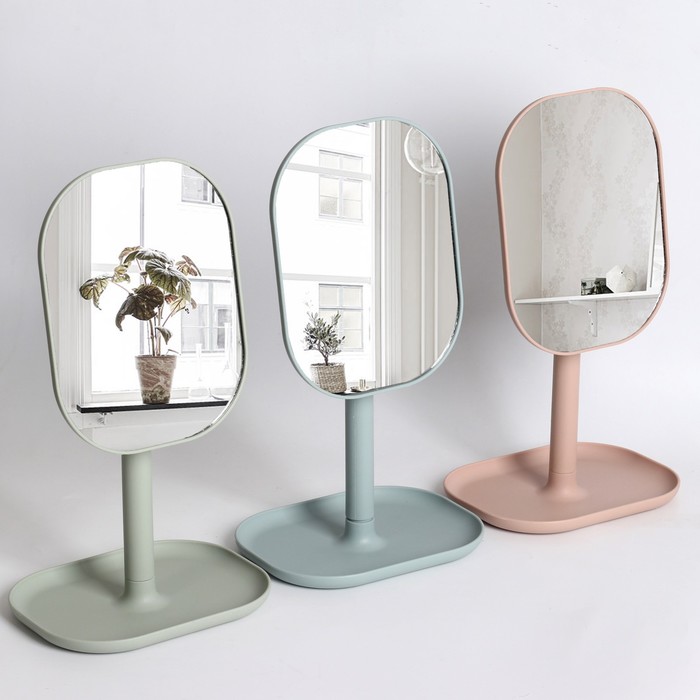 Зеркало настольное, зеркальная поверхность 15,5 × 19,5 см, цвет МИКС