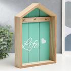 Крючки декоративные дерево "Life с сердцем" зелёный 28х20х5 см - фото 799666256