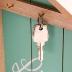 Крючки декоративные дерево "Life с сердцем" зелёный 28х20х5 см - фото 799666257