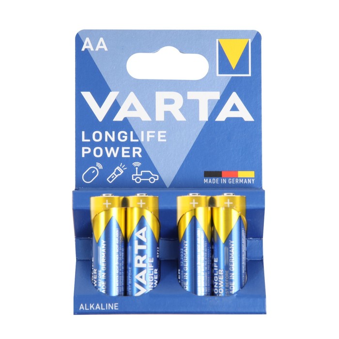 Батарейка алкалиновая Varta LONGLIFE POWER  AA набор 4 шт - фото 5867016