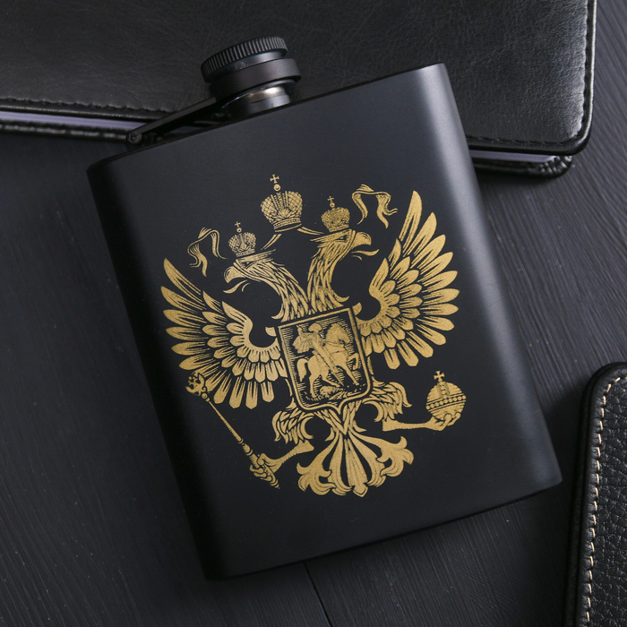 Набор "Россия", фляжка 210 мл, стопки 2 шт., карты игральные