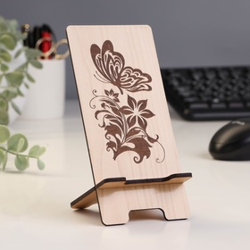 Подставка под телефон «Бабочка с цветком», 7×8×15 см