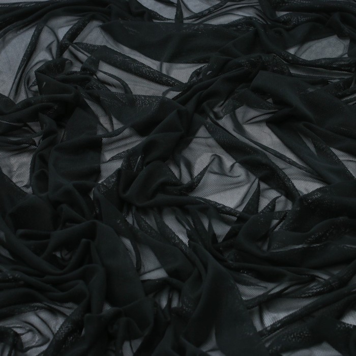 Трикотаж, нейлон стрейч, ширина 150 см, чёрный - фото 4876240
