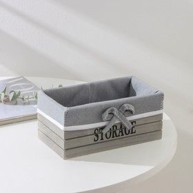 Корзина для хранения Доляна Storage, 20×11×9 см, малый, цвет серый