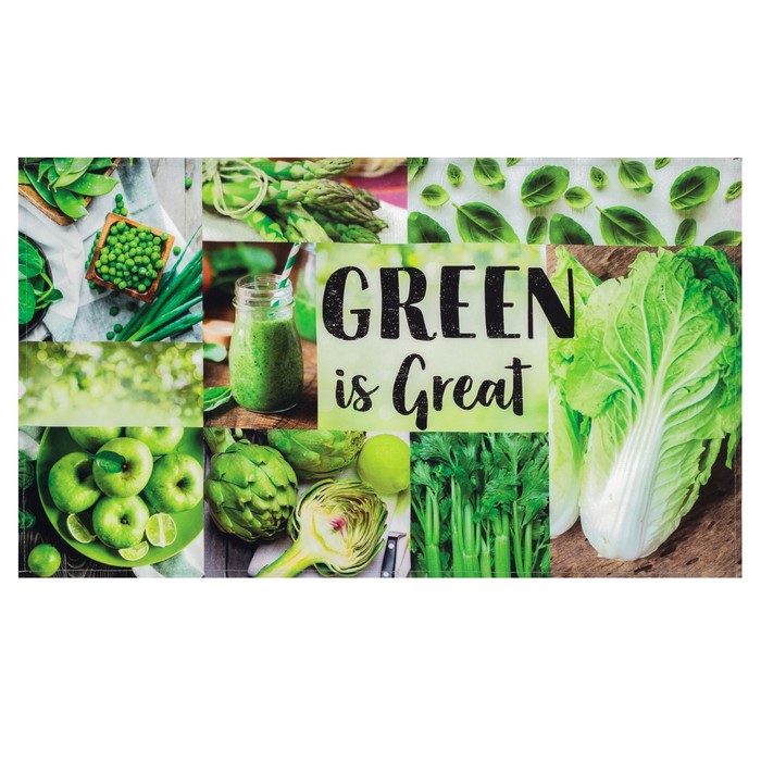 Полотенце "Этель" GREEN 40х73 см, 100% хл, саржа 190 гр/м2 - фото 798153835