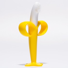 {{photo.Alt || photo.Description || 'Детская зубная щетка, прорезыватель - массажер «Банан», на присоске, с ограничителем, силикон, от 3 мес., цвет жёлтый'}}