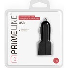 Автомобильное зарядное устройство Prime Line, USB, 1A, черный Автомобильное зарядное устройство Prime Line, USB, 1A, черный