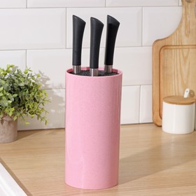Подставка для ножей с наполнителем Доляна «Нежность», 22×11 см, цвет розовый