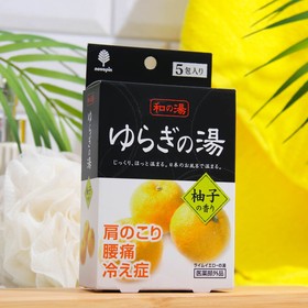 Соль для ванн Kiyou Jochugiku «Горячие источники», аромат юдзу, цитрусовый, 5 шт. по 25 г
