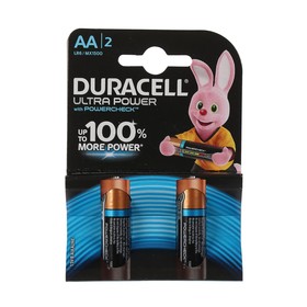 Батарейка алкалиновая Duracell Ultra Power, AA, LR6-2BL, 1.5В, 2 шт 4116213