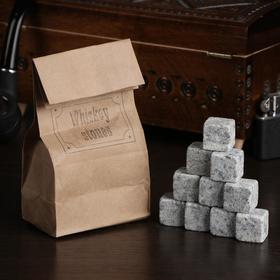 Камни для виски "Whiskey stones", в крафт пакете, 20 шт