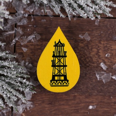Wooden icon "YANAO.A drop of oil", 5x6,8 cm