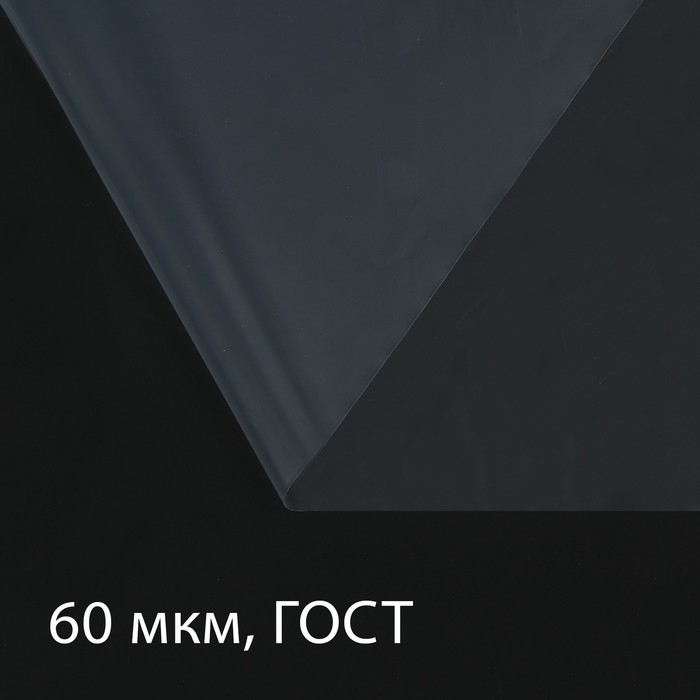 Плёнка полиэтиленовая, толщина 60 мкм, 100 × 3 м, рукав (1,5 м × 2), прозрачная, 1 сорт, ГОСТ 10354-82 - фото 372472