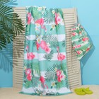Полотенце пляжное в сумке Этель "Фламинго", 70*140 см, микрофибра, 100% п/э - фото 5181289