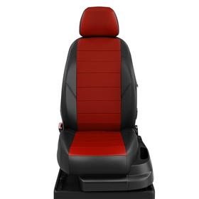 Авточехлы для Lifan Solano 1 с 2008-2016 г., седан, перфорация, экокожа, цвет красный, чёрный