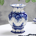 Vase "Morning", Gzhel, porcelain, 18х12 cm