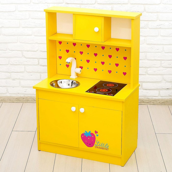 Игровая мебель «Кухонный гарнитур: Клубничка», цвет жёлтый - фото 126925081