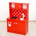 Игровая мебель «Детская кухня «Зайка», цвет красный - фото 931850