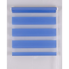 Рулонная штора «День и Ночь», размер 45х160 см, цвет синий
