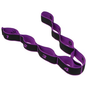 Резинка-эспандер с захватами для растяжки всех групп мышц 90 × 4 см, цвет фиолетовый