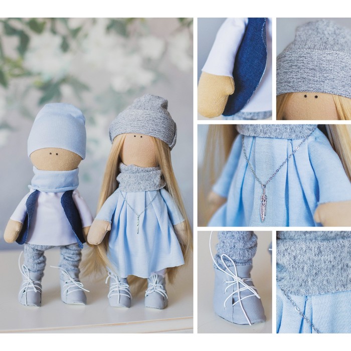 Интерьерные куклы «Ник и Нати», набор для шитья, 18 × 22.5 × 4.5 см