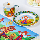 Набор детской посуды «Солнышко»: кружка 250 мл, тарелка Ø 17.5 см, салфетка 35 × 22 см - фото 108024768