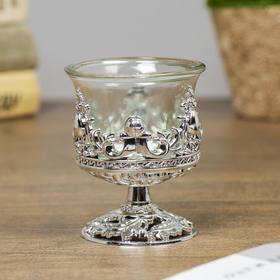 Glass candle holder, plastic candle 1 