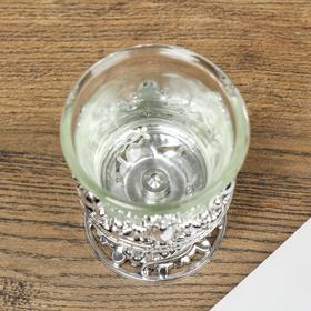 Glass candle holder, plastic candle 1 