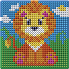 Diamond mosaic is a magnet for children, "Lion"+ tank, ink, adhesives cushion