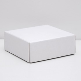Коробка сборная без печати крышка-дно белая без окна 14,5 х 14,5 х 6 см
