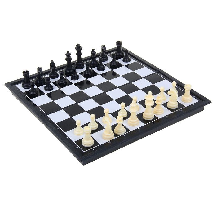 Шахматы настольные, поле 24 × 24 см, чёрное белое, в коробке
