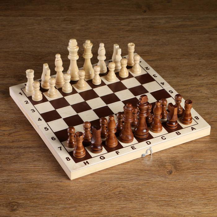 Шахматные фигуры деревянные, 4 и 8 см, в пакете