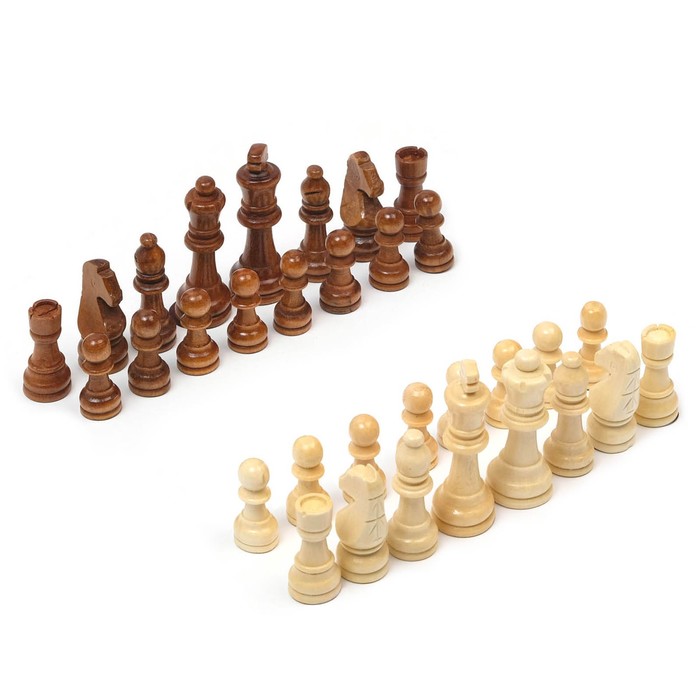 Шахматные фигуры деревянные, 9 см, в пакете