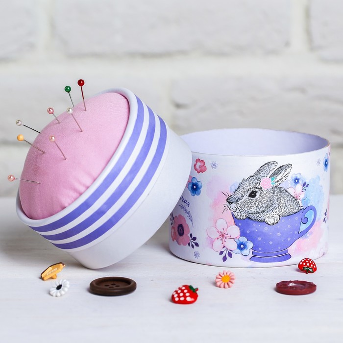 Банка для хранения с игольницей "Счастье в мелочах", 10 х 12 см