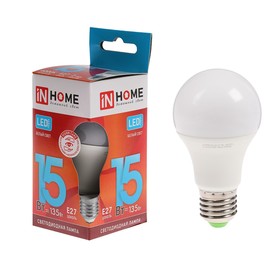 Лампа светодиодная IN HOME LED-A60-VC, Е27, 15 Вт, 230 В, 4000 К, 1350 Лм - фото 10611778
