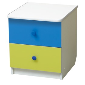 Тумба прикроватная «Радуга», 410 × 440 × 468 мм, цвет белый/синий/лайм
