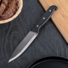 Нож кухонный «Классик» универсальный,лезвие 13 см, чёрная пластиковая ручка - фото 3224826