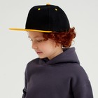 Бейсболка с прямым козырьком для мальчика MINAKU, размер 56, цвет чёрный/жёлтый - фото 108184983